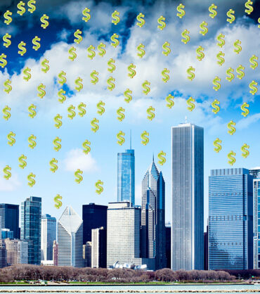 Stock Market Crash in City Finance District