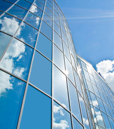 Photo of a building of shopping center in the summer afternoon