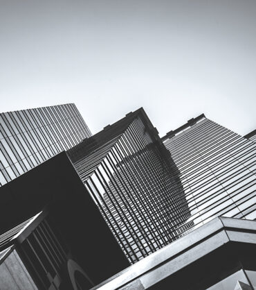 Hong Kong Commercial Building Close Up; Black and White style
