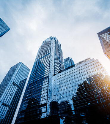 low angle view of skyscrapers in city of China