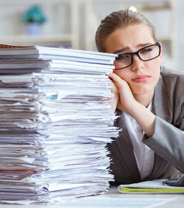 The female businesswoman boss accountant working in the office