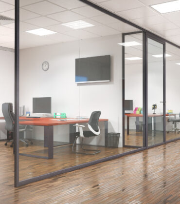 Modern office and corridor interior. 3d illustration