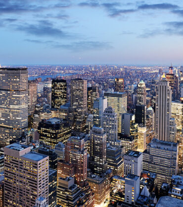 New York city at night, Manhattan, USA