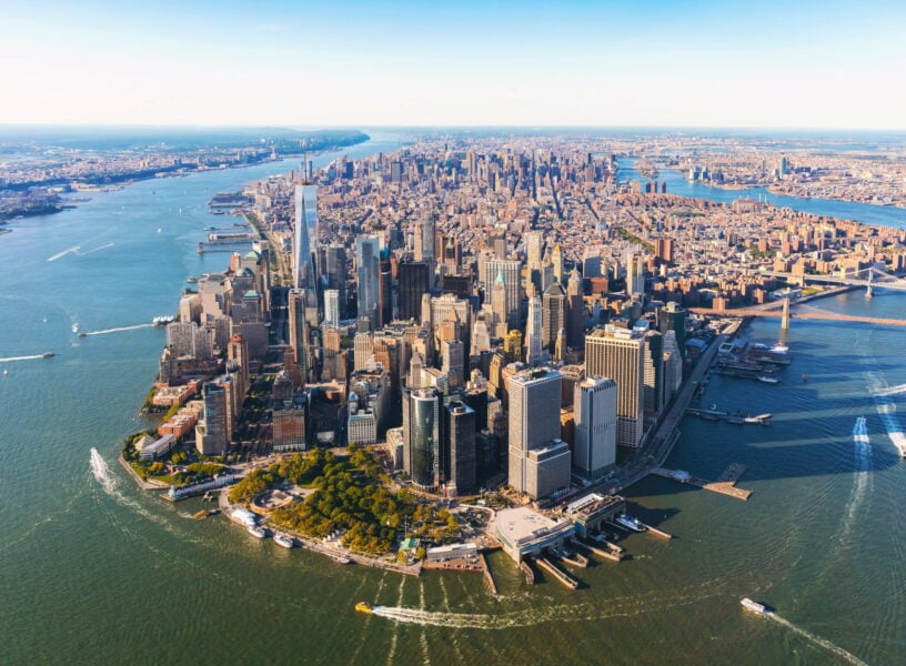 Aerial view of lower Manhattan NYC Aerial view of lower Manhattan New York City